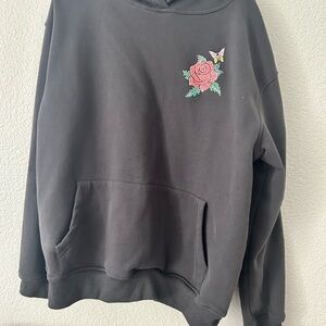 Fourteen Twelve Large Oversized Gray Rhinestone Hoodie
